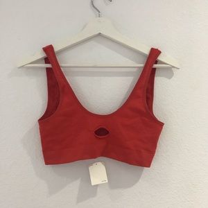 Red seamless cutout Bra top